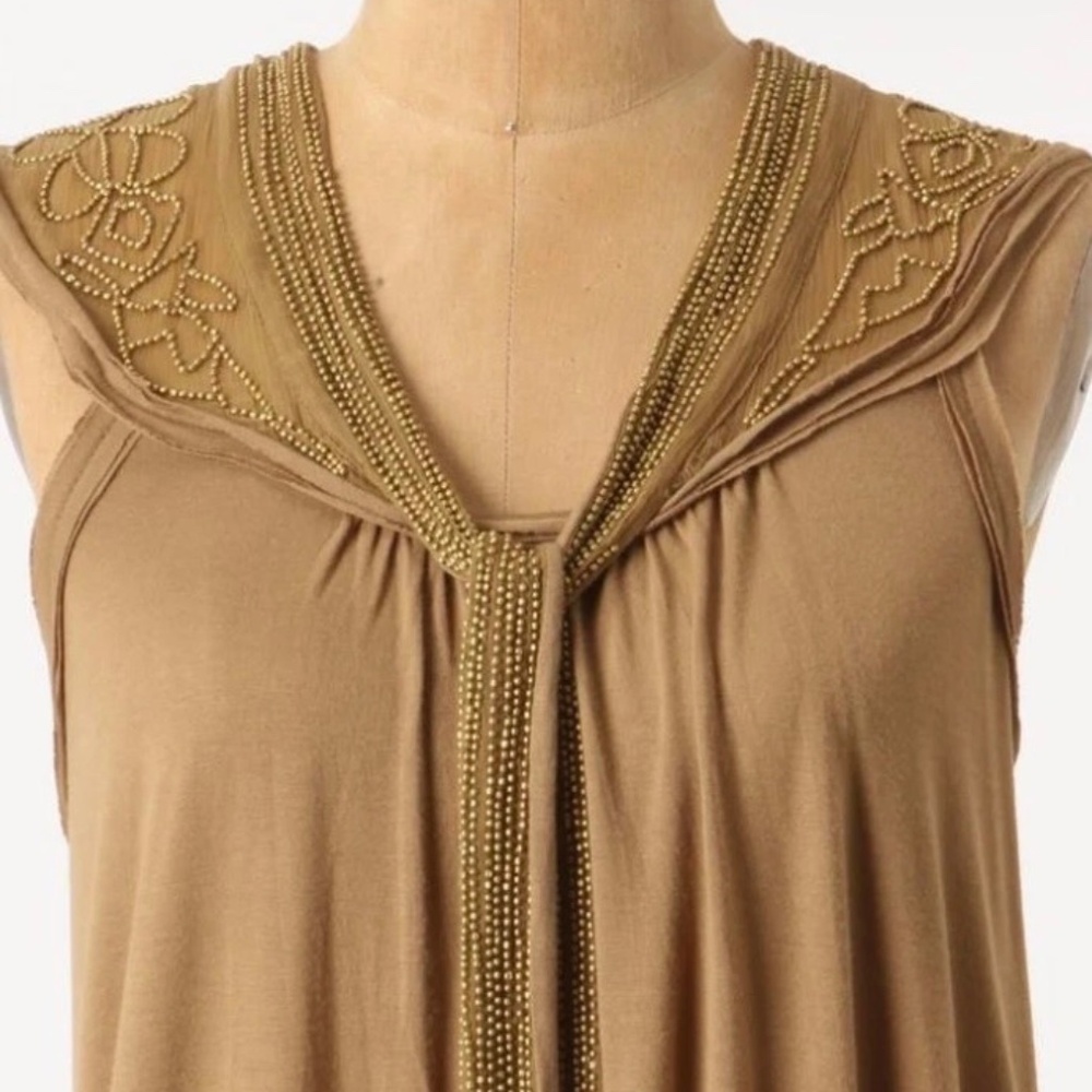 Elegant ETT/Anthropologie Beaded Top, XL-NWT